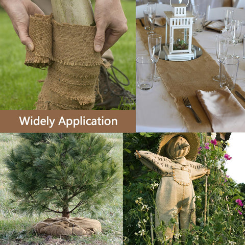 Butarfe burlap roll outdoor decor used to create rustic garden accents.