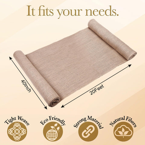 Butarfe burlap roll wedding decor wrapped around arches for rustic charm.