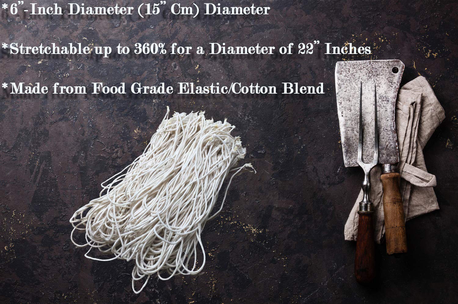 Butcher's Code heat-resistant ties tested at 500°F for oven and grill use.