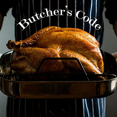 Butcher's Code multipurpose kitchen tool ideal for turkey, chicken, and roast prep.