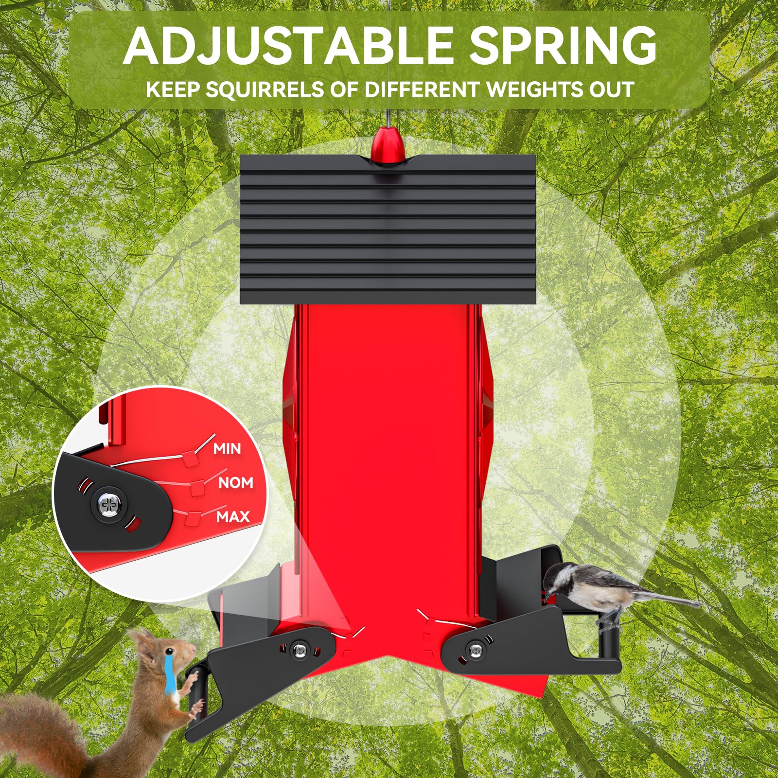 Buteafly stylish red bird feeder enhances any garden or patio