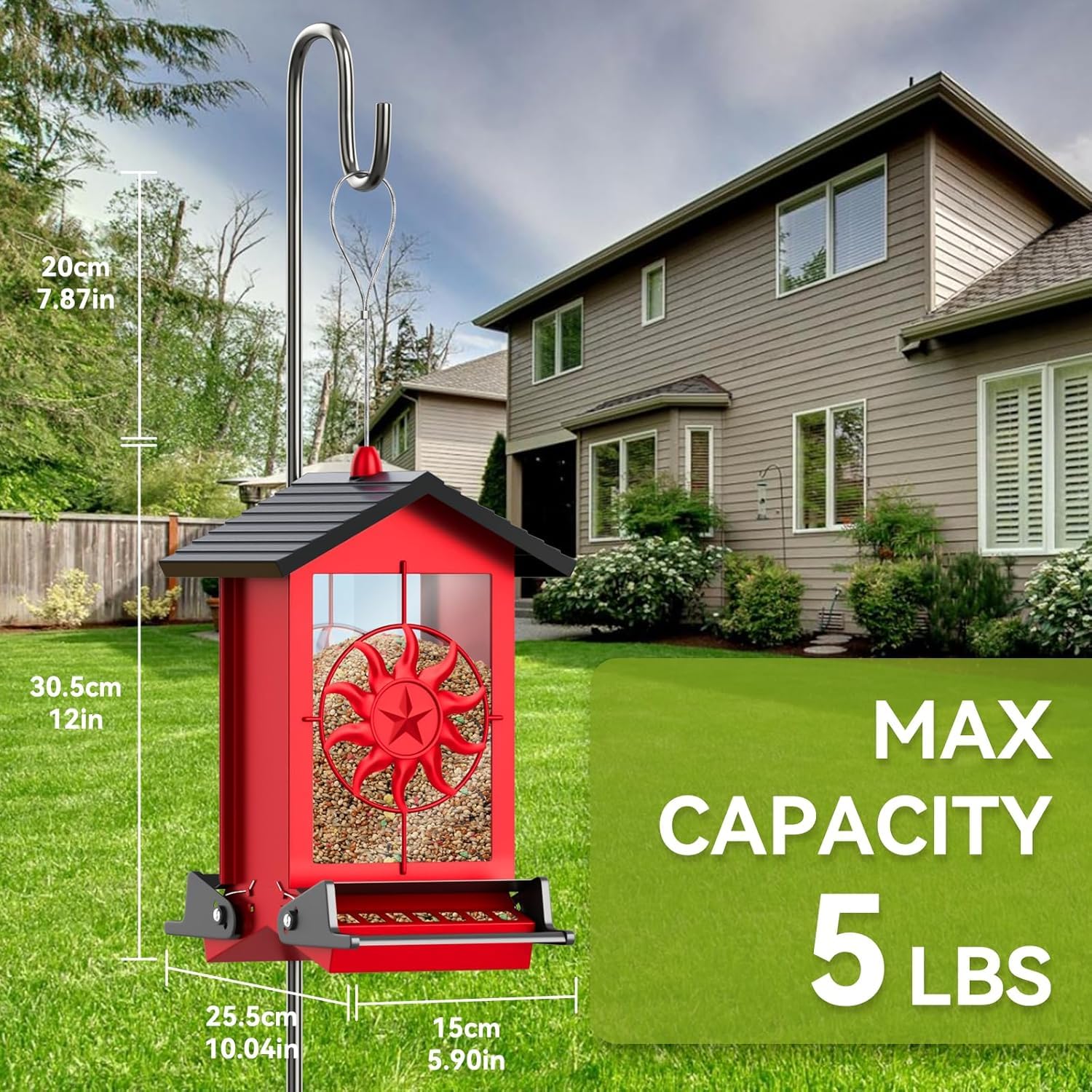 Buteafly weather-resistant metal construction for year-round outdoor use.
