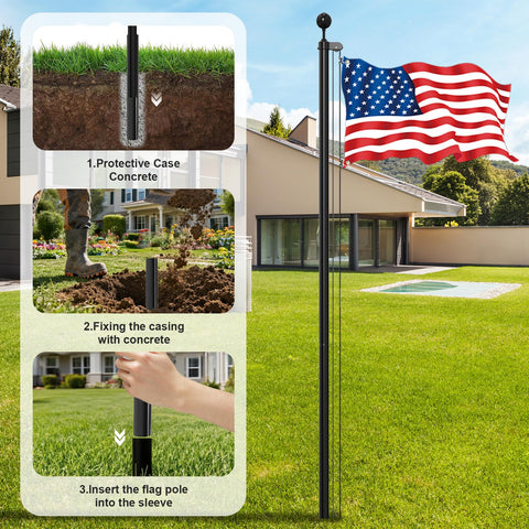 Butizone included American flag completes a ready-to-display patriotic setup.