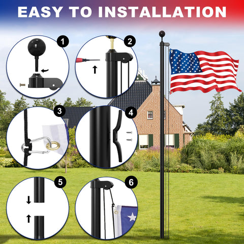 Butizone aluminum clips secure flags against windy gusts.