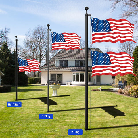 Butizone flag pole featuring triple-locking connectors ensures stable performance.