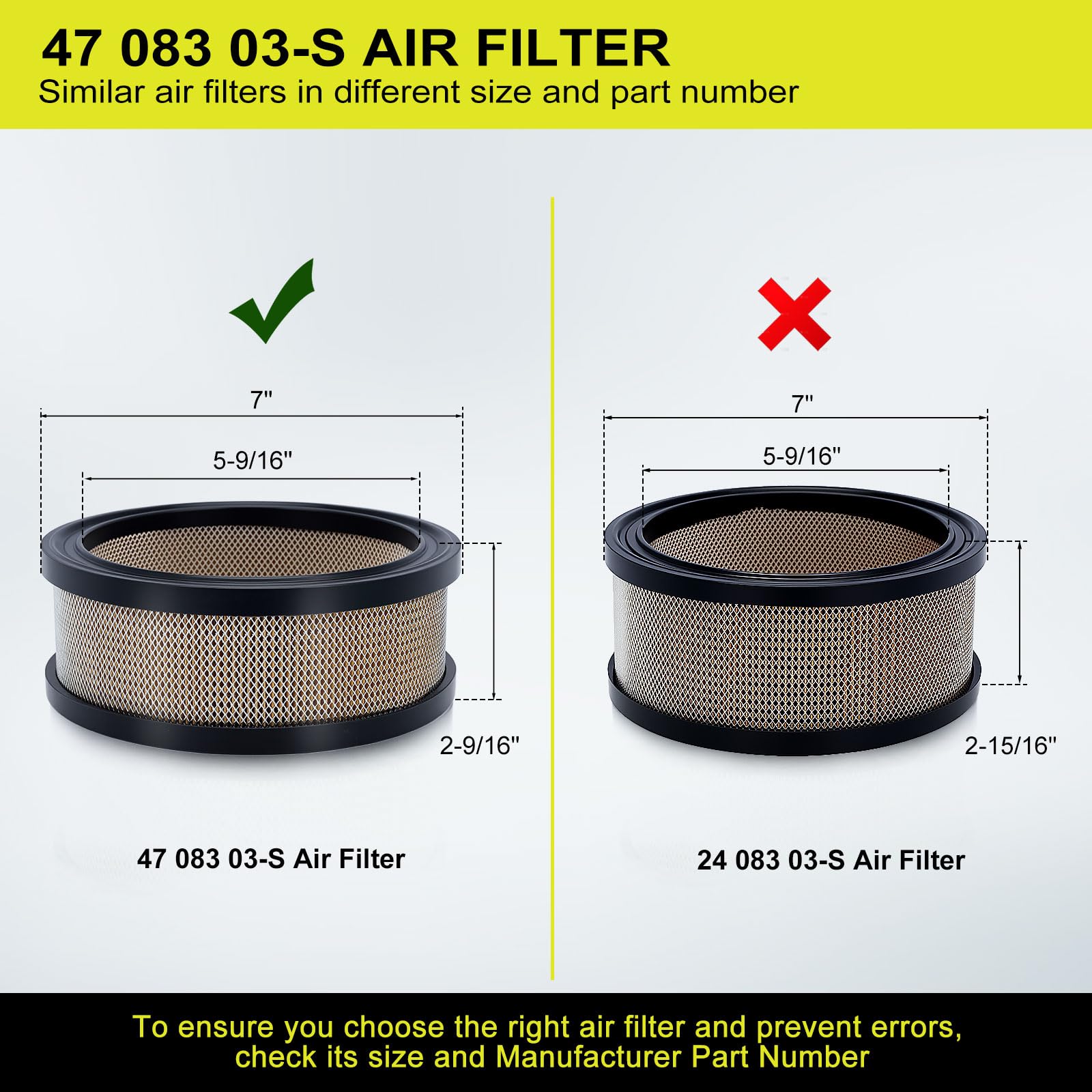 Butom 47-083-03 air filter compatibility image highlighting Kohler model fit.