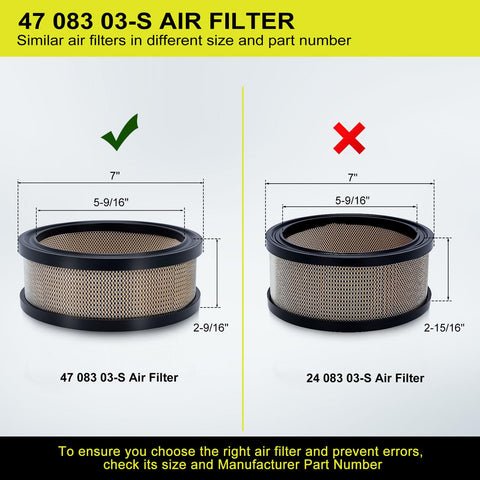 Butom 47-083-03 air filter compatibility image highlighting Kohler model fit.