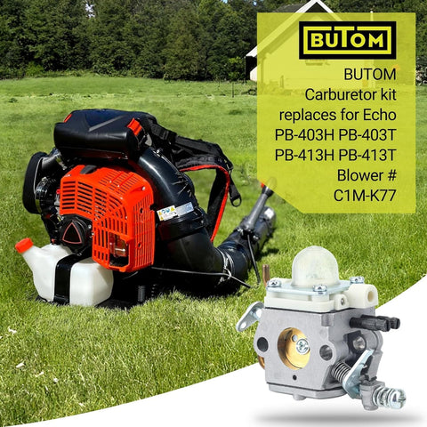 Butom C1M-K77 carburetor side profile showing compact design for Echo PB-403T
