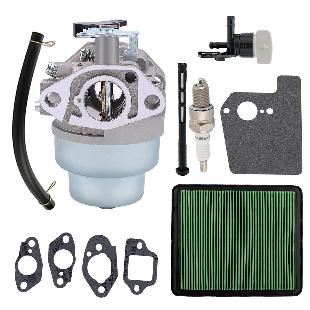 Butom GCV160 carburetor front view shows durable construction for reliable mower performance.