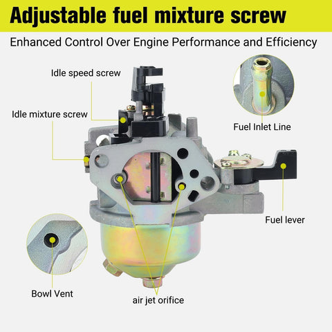 Butom GX390 carburetor fuel filter included for cleaner fuel flow.