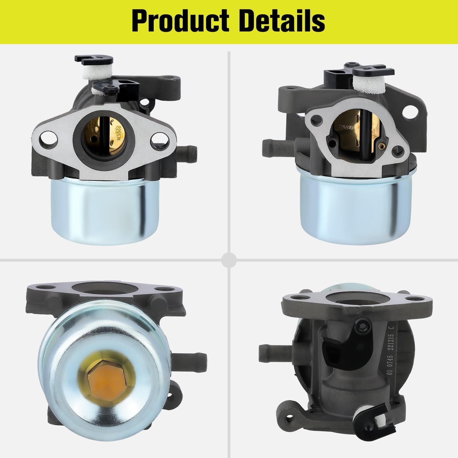 Butom O-ring for Toro 22-inch Recycler enhances seal and longevity of carb assembly.