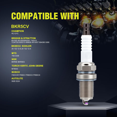 Butom RC12YC replacement spark plug for Kohler engines, easy install.