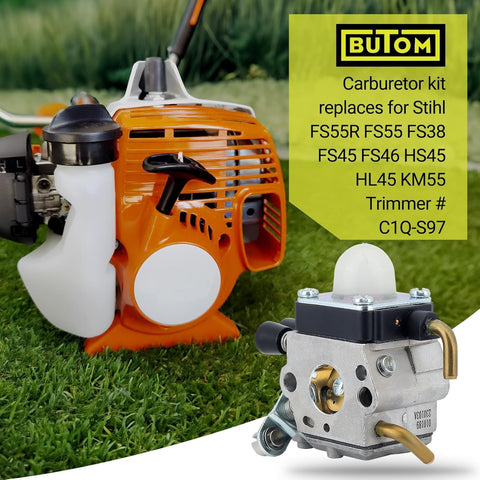 Butom Stihl FS38 carburetor kit installation photo for quick replacement