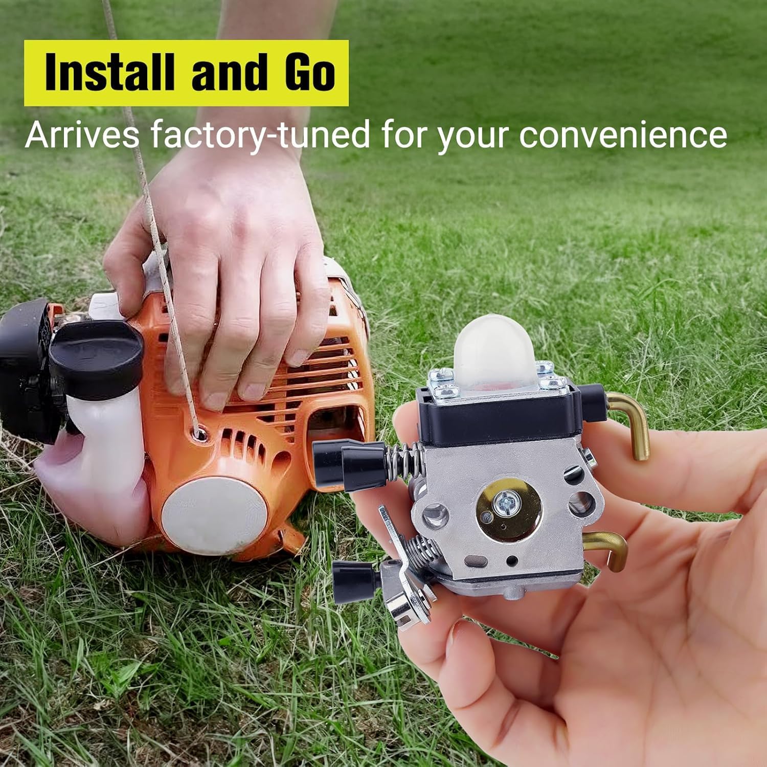 Butom Stihl FS55C carburetor kit packaging highlighting all-in-one convenience