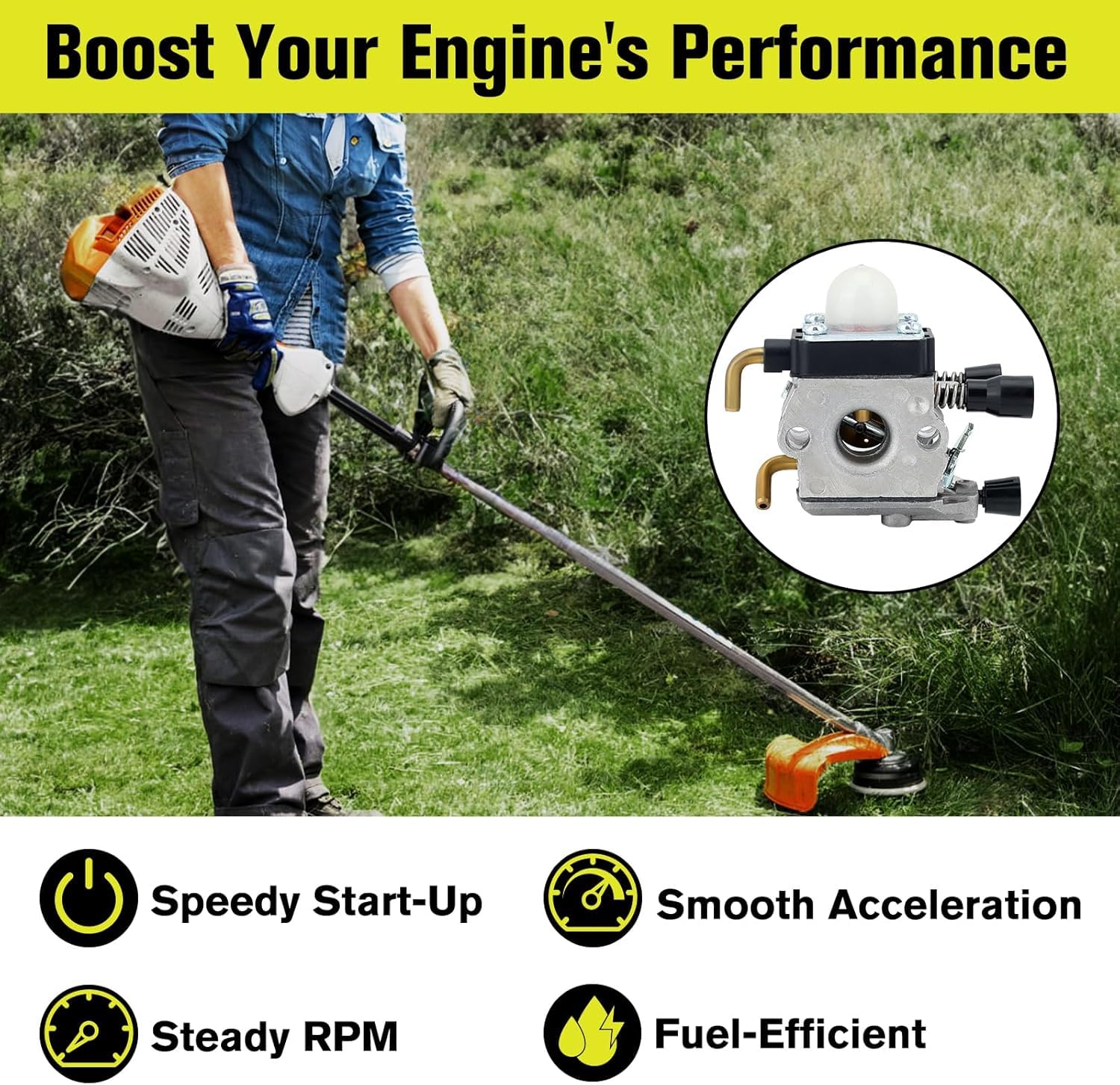 Butom Stihl FS55R carburetor kit ready-to-install for reliable performance