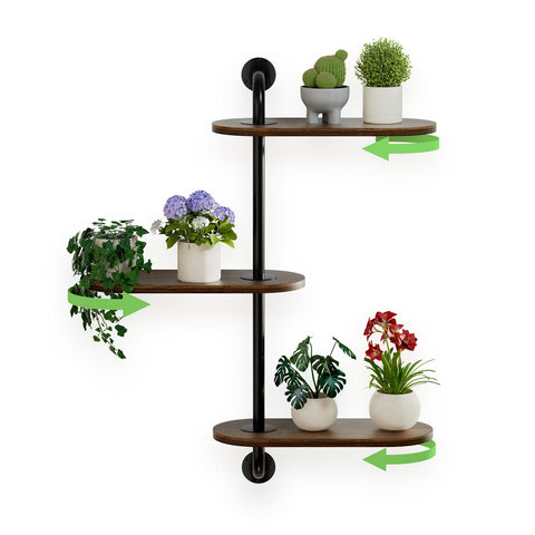 BUTUNITA easy-rotate 3-tier shelf helps place plants for optimal light
