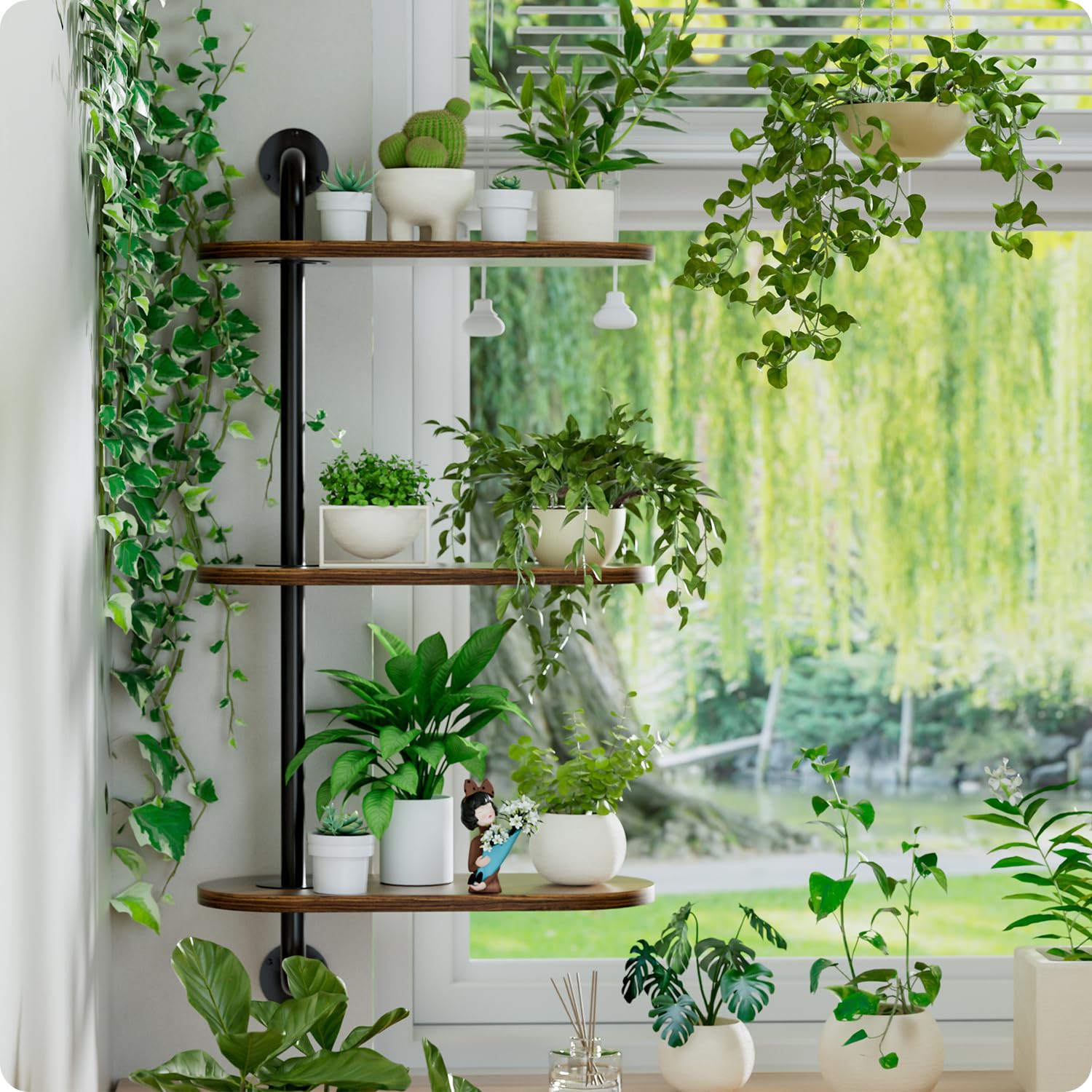 BUTUNITA multi-plant display on a window enhances indoor decor