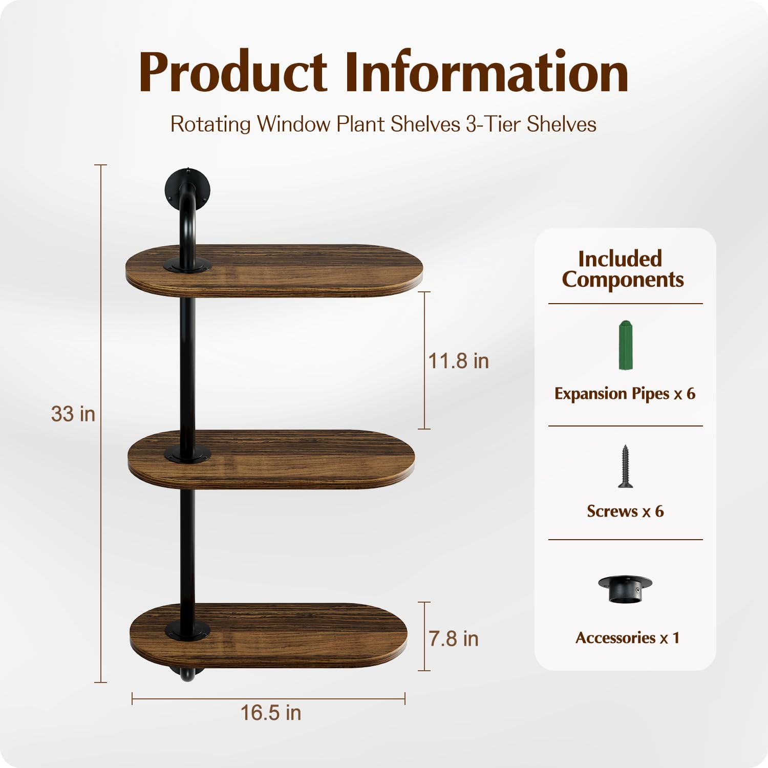 BUTUNITA wooden wall shelf holds multiple plants with easy rotation for sun exposure