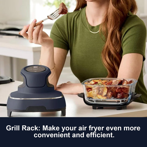 Buwesru elevates airflow for better heat distribution in air fryer cooking.