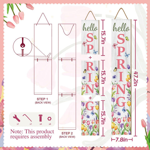 Buxjexh floral tulips and butterflies panel adds spring charm to entryways