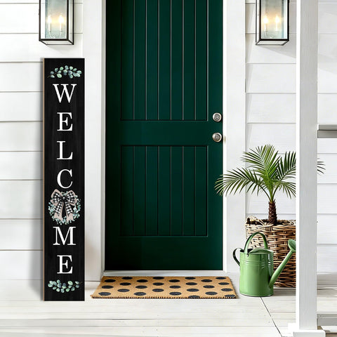 Buxjexh porch scene with the sign ready for outdoor use and seasonal styling.