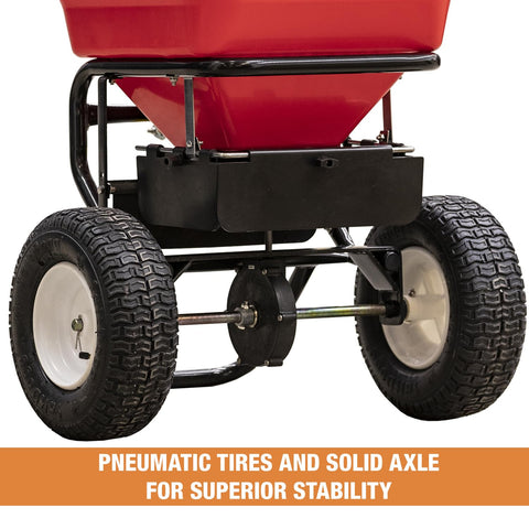Buyers Grounds Keeper spreader adjustable deflectors and lever enable precise control.