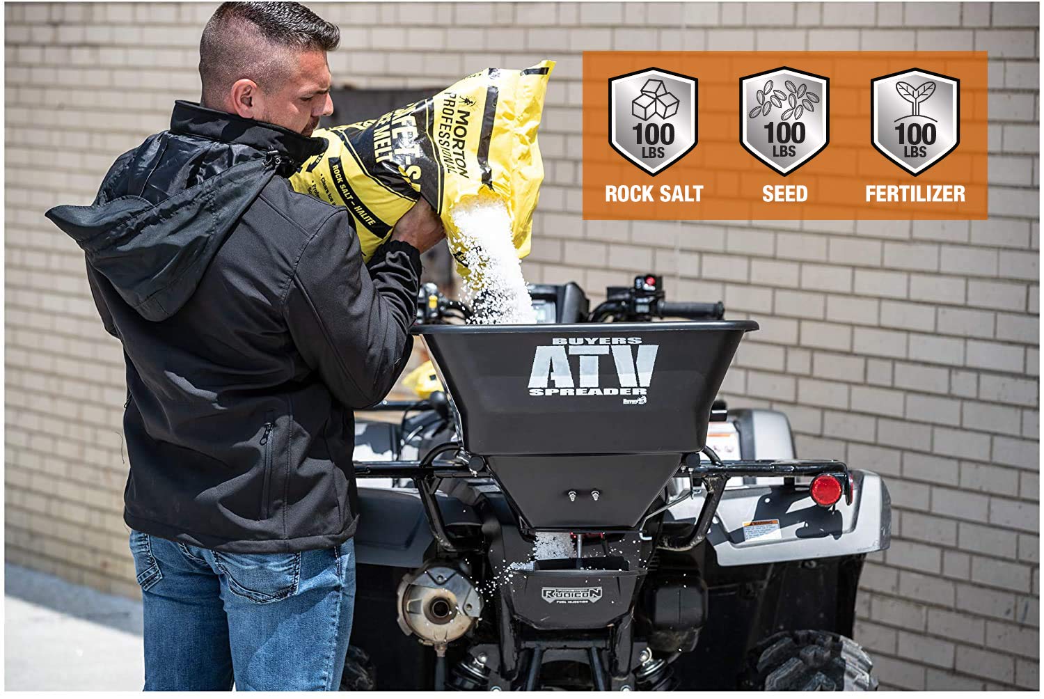 Buyers Products ATVS100 rear-rack mounting provides secure attachment to your ATV.