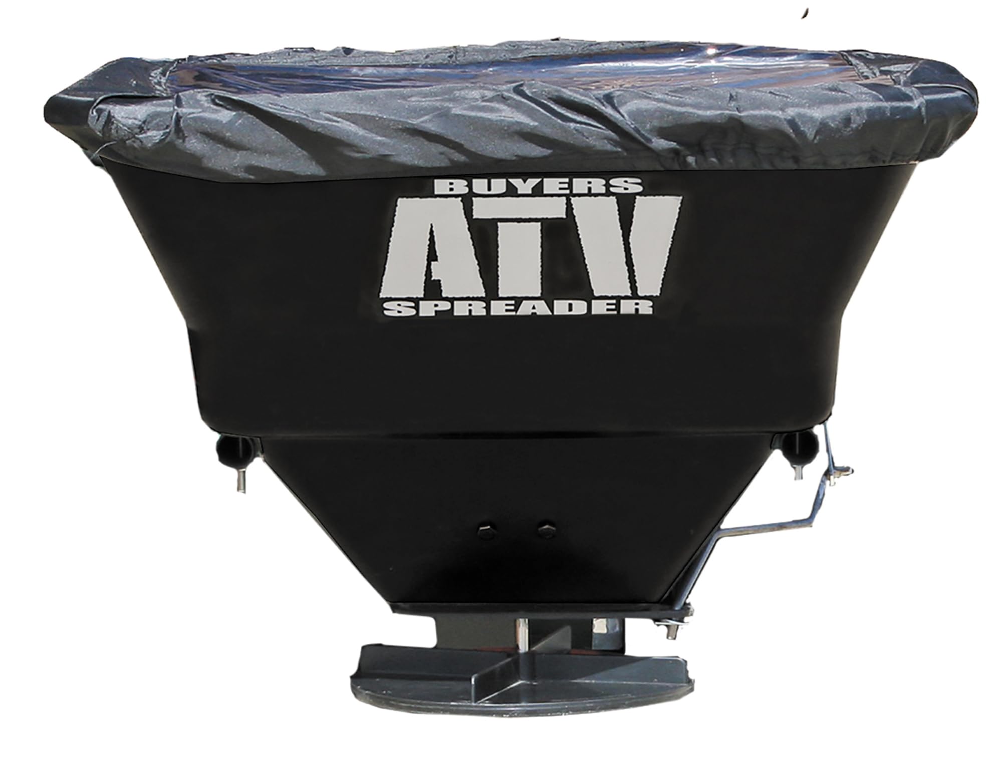 Buyers Products ATVS100 hopper assembly demonstrates sturdy poly construction for year-round use.