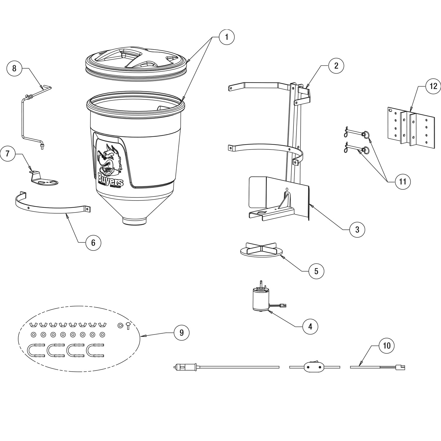 Buyers ATVS15A vertical-mount bracket: easy ATV mounting and removal