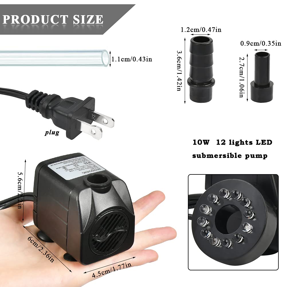 BUYGOO adjustable-flow pump demonstrates customizable water pressure for your fountain.