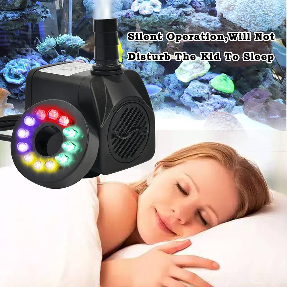 BUYGOO ultra-quiet operation preserves a peaceful home or garden fountain setting.
