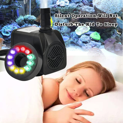 BUYGOO ultra-quiet operation preserves a peaceful home or garden fountain setting.