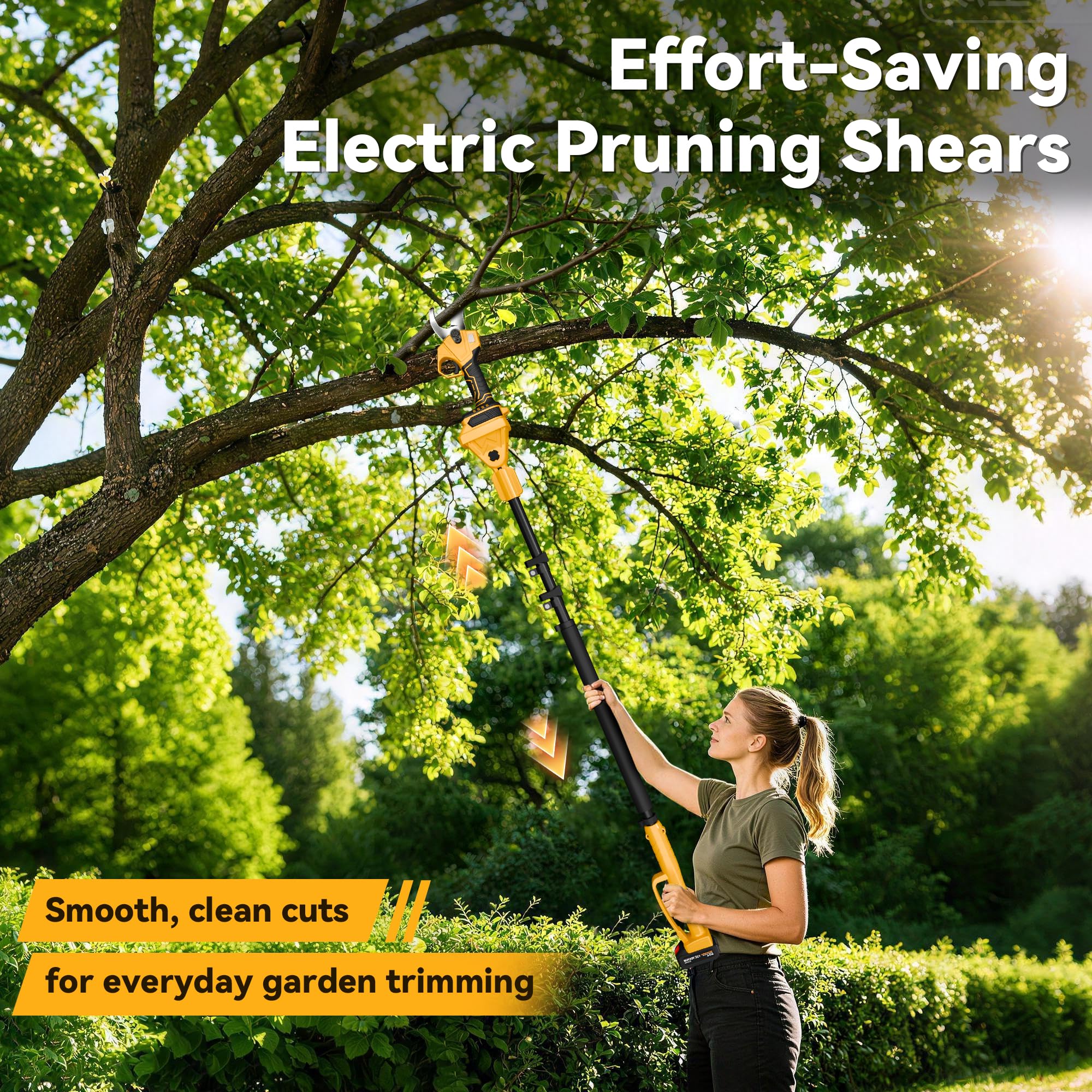 BuyJoy dual 21V 4000mAh batteries power long pruning sessions.