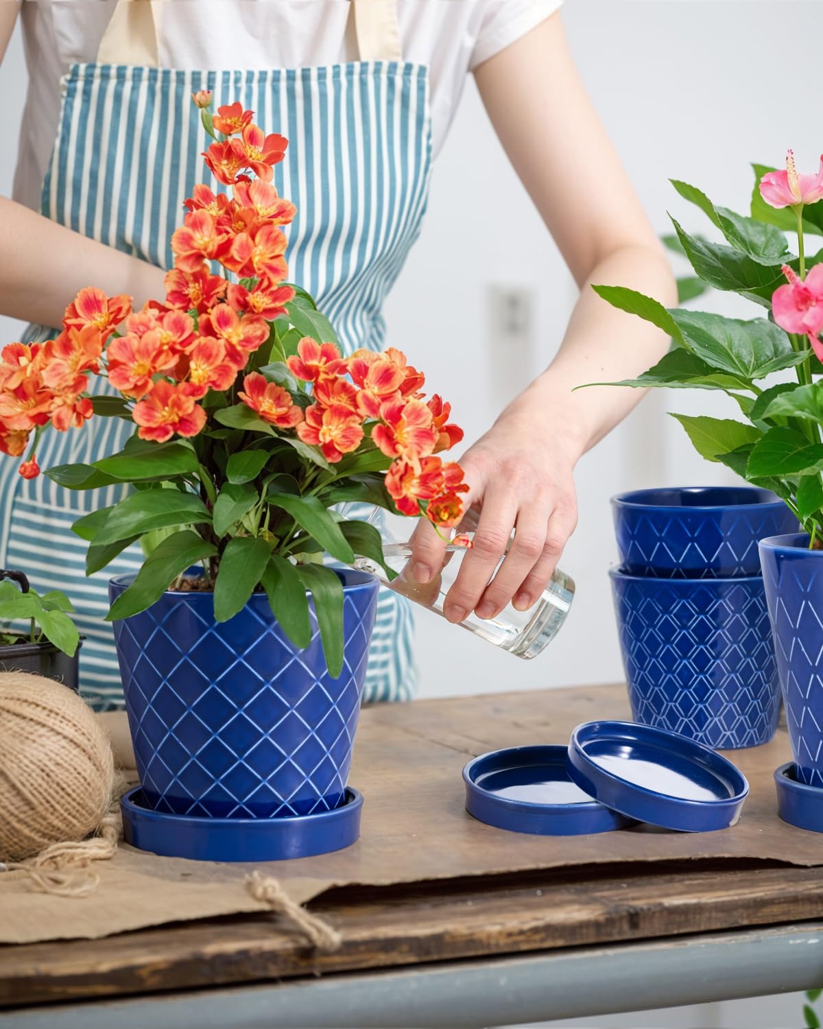BUYMAX ceramic pot shows a drainage hole, helping prevent overwatering and protect roots.