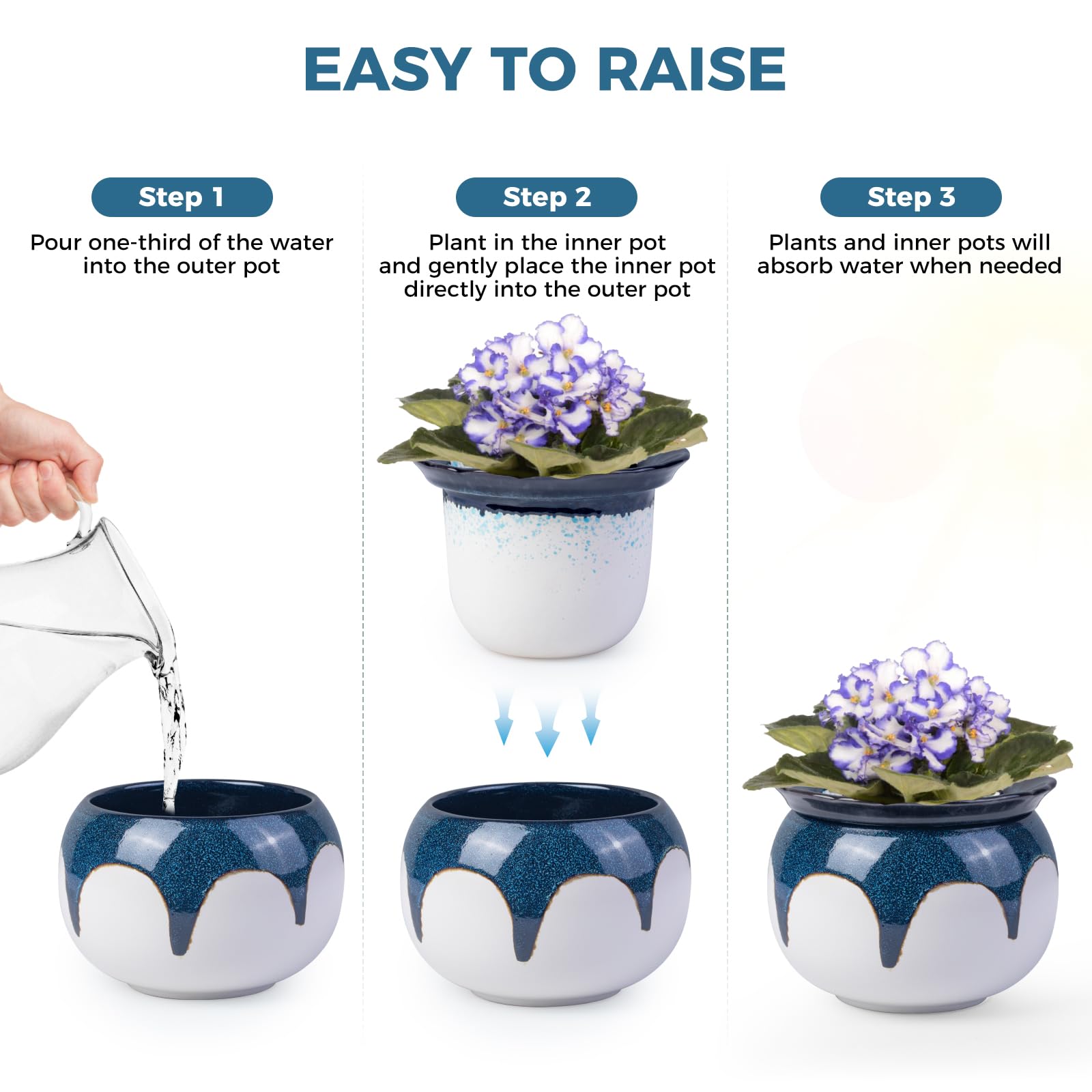 BuyMAX two-piece planter system for indoors.