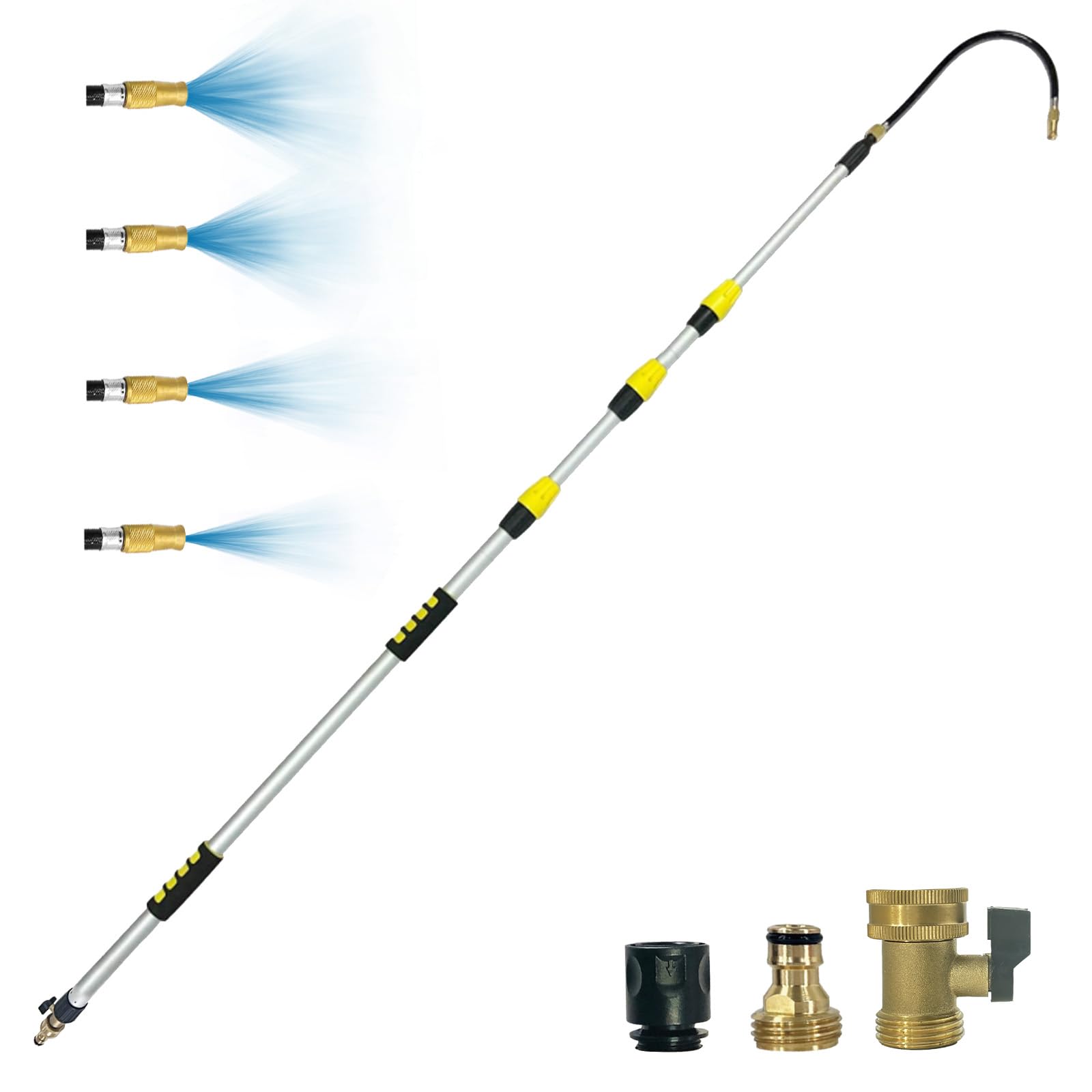 Buyplus 16ft telescoping gutter wand reaches high gutters from the ground