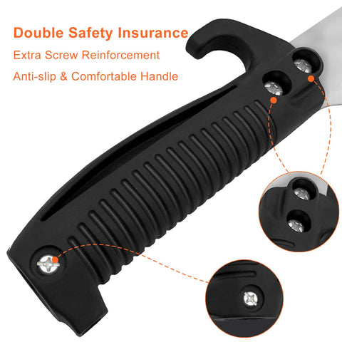 Buyplus 4-stage telescoping pole extends to reach tall limbs easily.