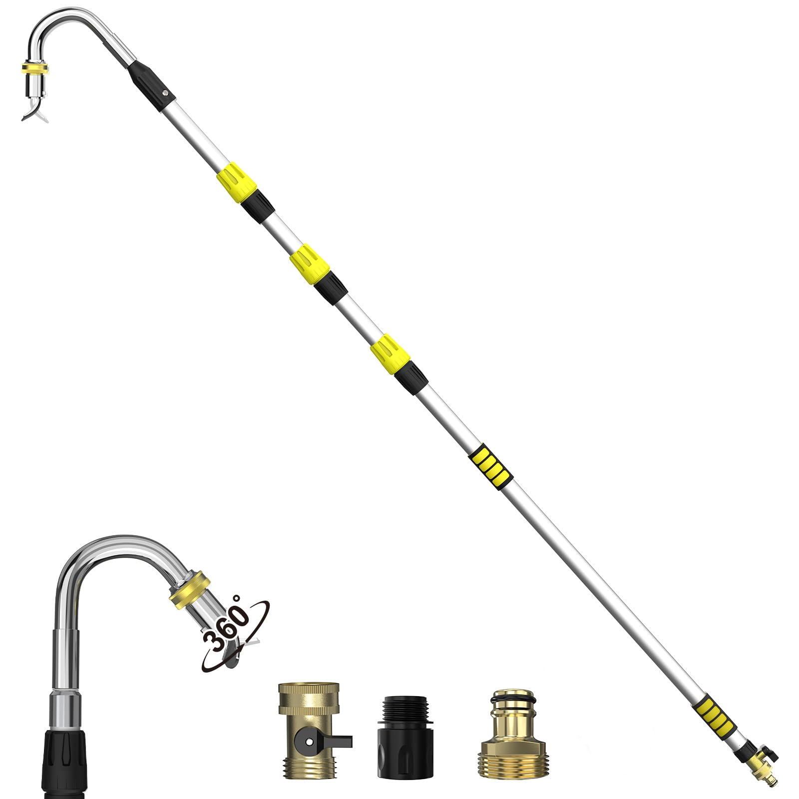 Buyplus extendable pole enables safe gutter cleaning from ground level.