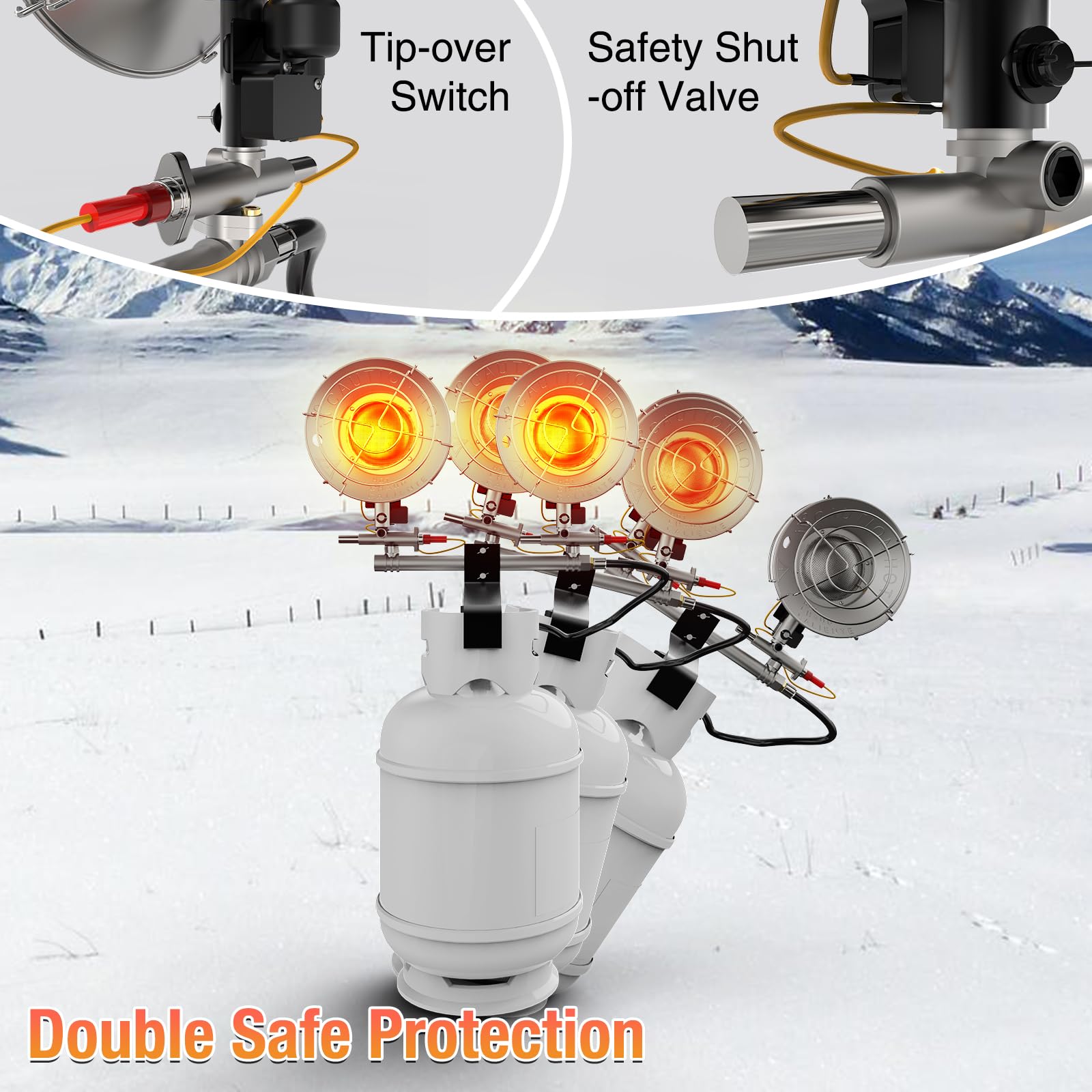 Buyplus control knob with three heat settings for flexible comfort outdoors