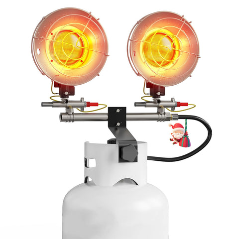 Buyplus propane heater front view shows rugged outdoor warmth and compact size
