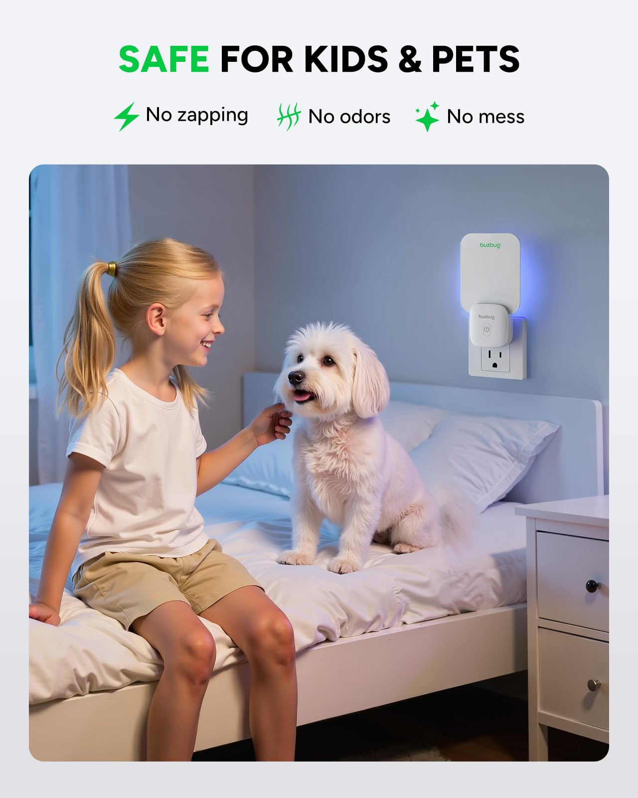Buzbug 24-7 operation with low energy use keeps spaces pest-free day and night