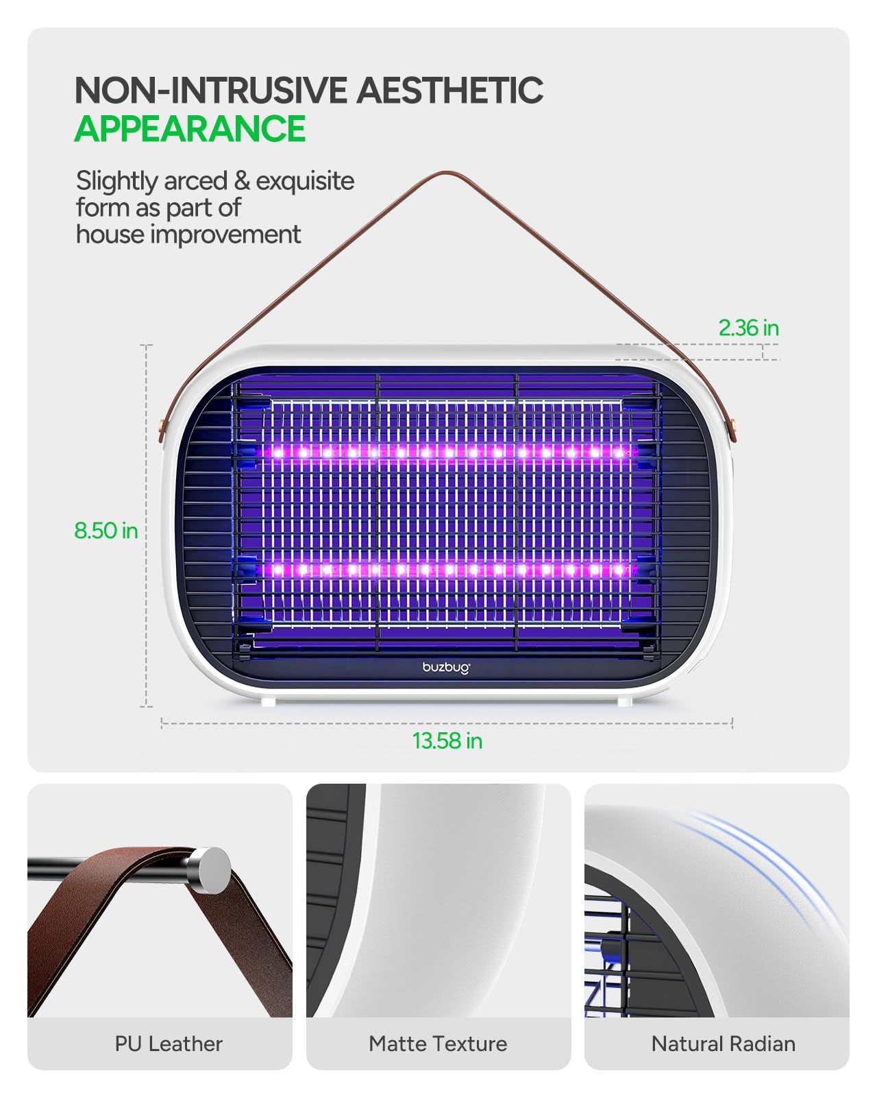 Buzbug 360-degree protective net guards fingers and insects