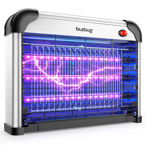 Buzbug indoor front view of the LED bug zapper with dual attraction