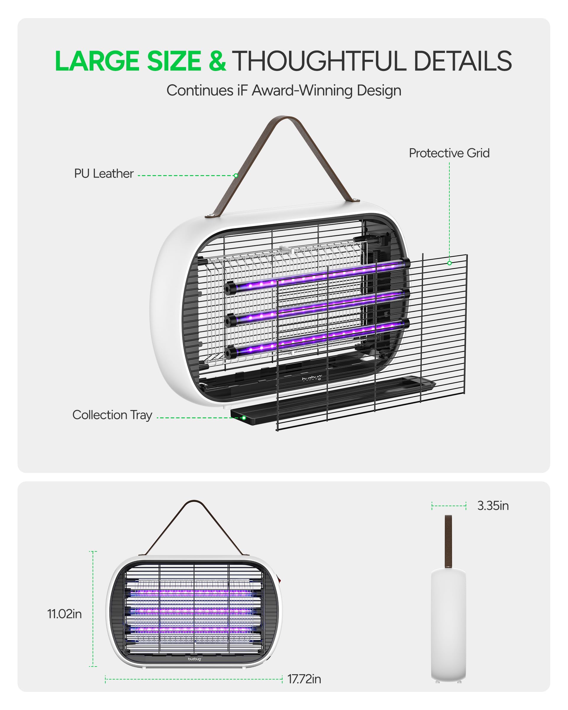 Buzbug zapper indoor coverage up to 5000 square feet for spaces