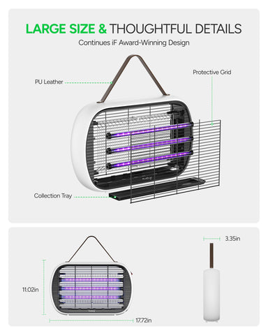 Buzbug zapper indoor coverage up to 5000 square feet for spaces