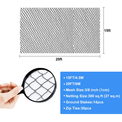 BUZIFU UV-protected pond netting resists sun and snow for durability.