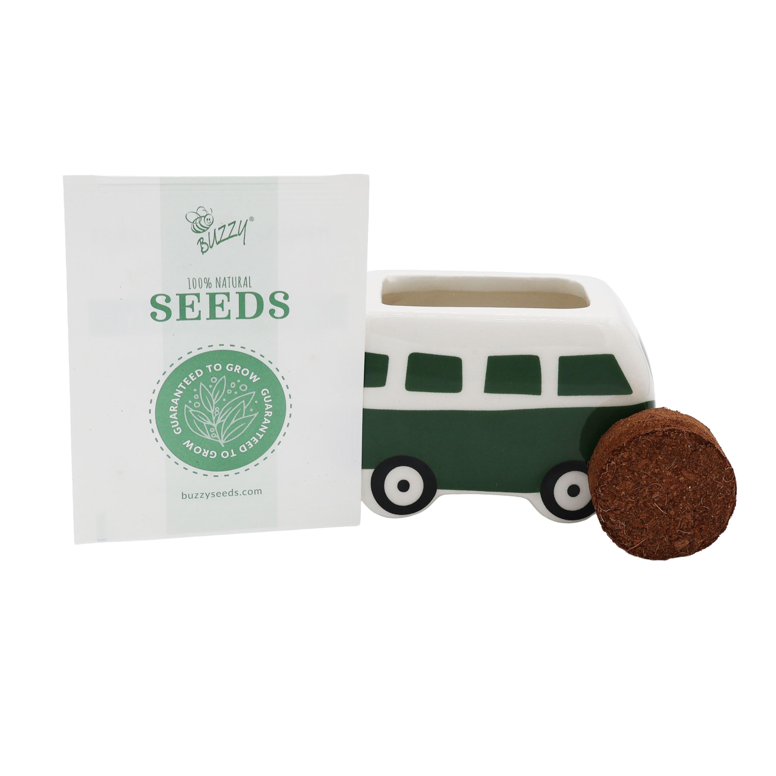 BUZZY Seeds gift set of mini planters, a charming gardening present.