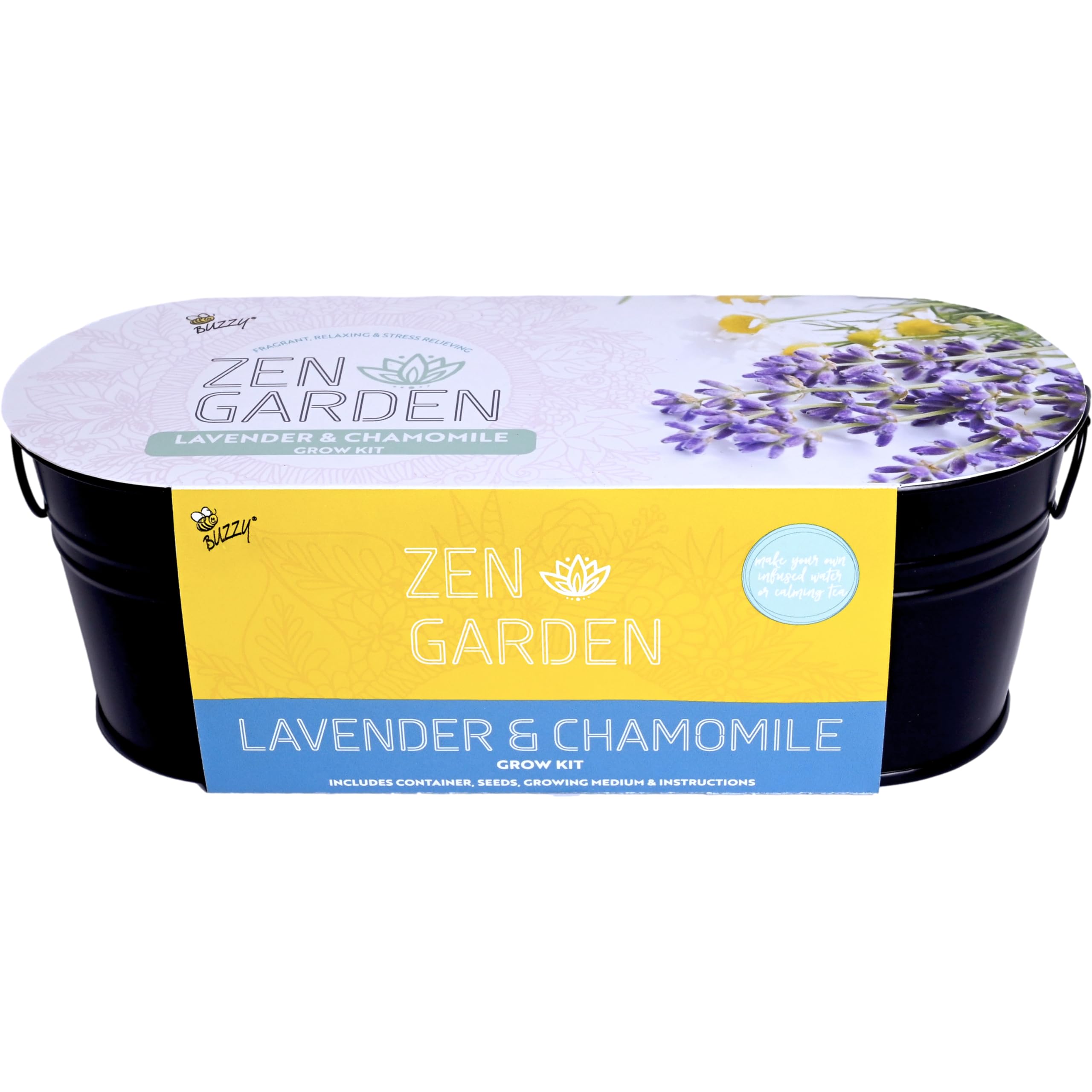 Buzzy Seeds chamomile lavender seed pack ready for indoor planting and easy home growth.