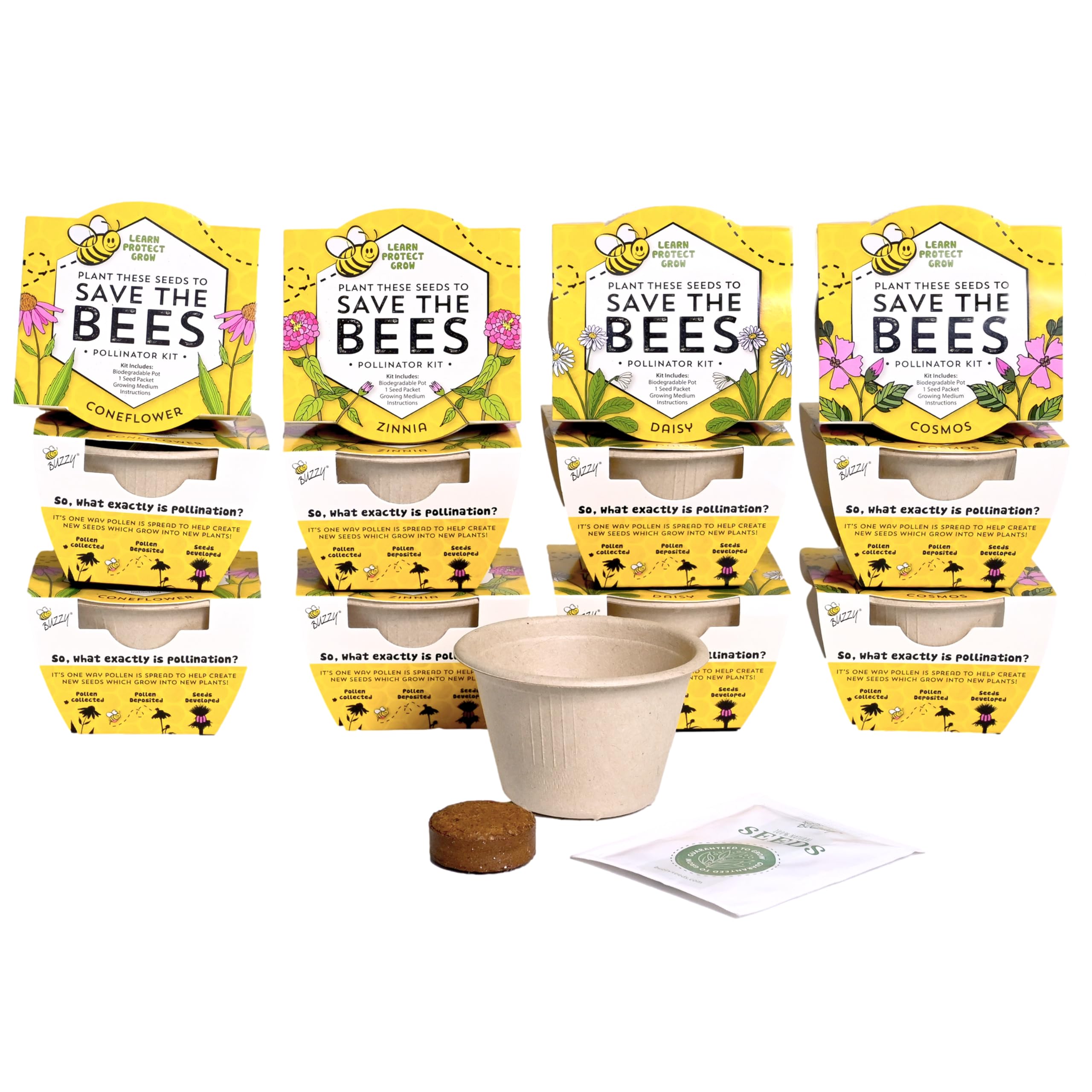 BUZZY Seeds coconut husk growing medium supports easy seed starting.