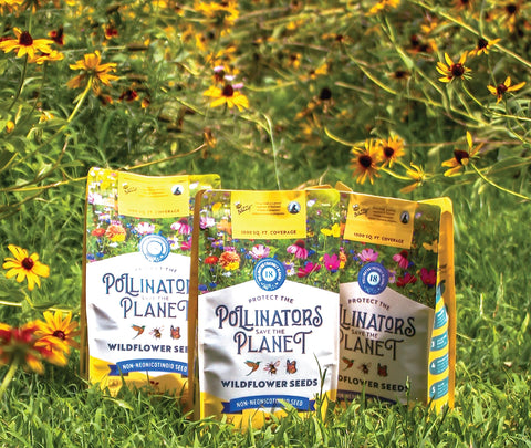 BUZZY 1lb seed bag shown ready to plant in your garden.